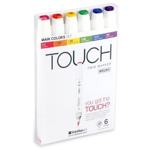 Touch Twin Brush marker hvid