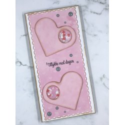 Designpapir Lyserd Hjerter 30,5 x 30,5 cm - Luna Hobby