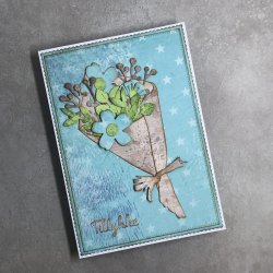 Designpapir Tyrkis Stjerneregn 30,5 x 30,5 cm - Luna Hobby