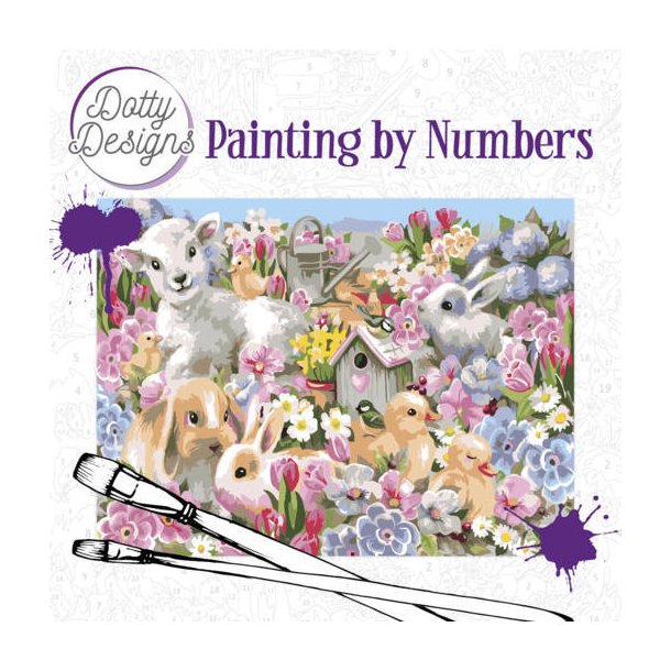 Painting By Numbers Canvas Baby Animals 40x50cm Painting By Numbers