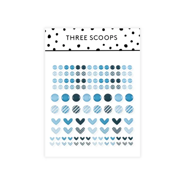 Enamel dots - matte bl� nuancer