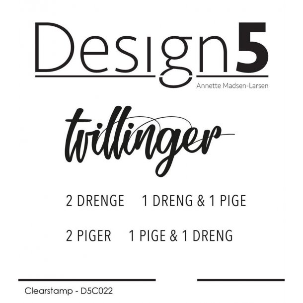 Design5 Akrylstempel "Tvillinger" D5C022 ST27