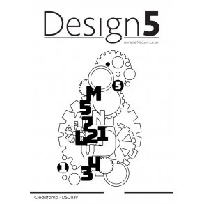 Akrylstempel D5C039 Mixed Media Gears og numbers ST17