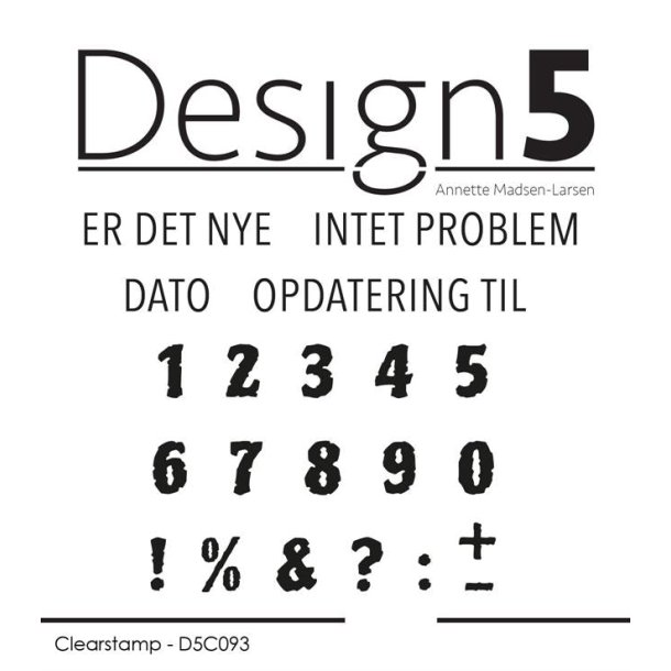 Design5 Akrylstempel Er det nye + tal D5C093 ST24