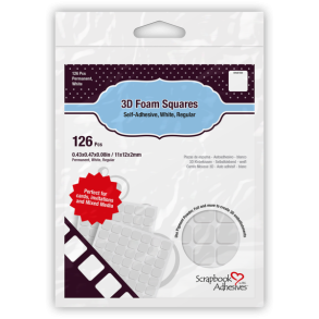 3D Foam squares 01610 hvide 126stk 