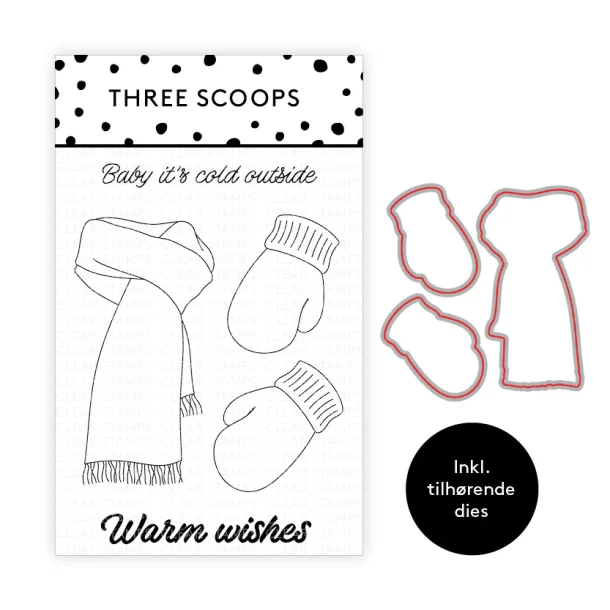 Three Scoops stempel inkl. dies Vanter og halstrklde ST22