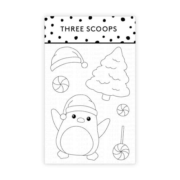 Three Scoops stempel Julepingviner ST15