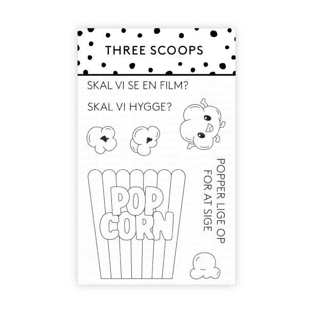 Akrylstempel Popcorn Three Scoops