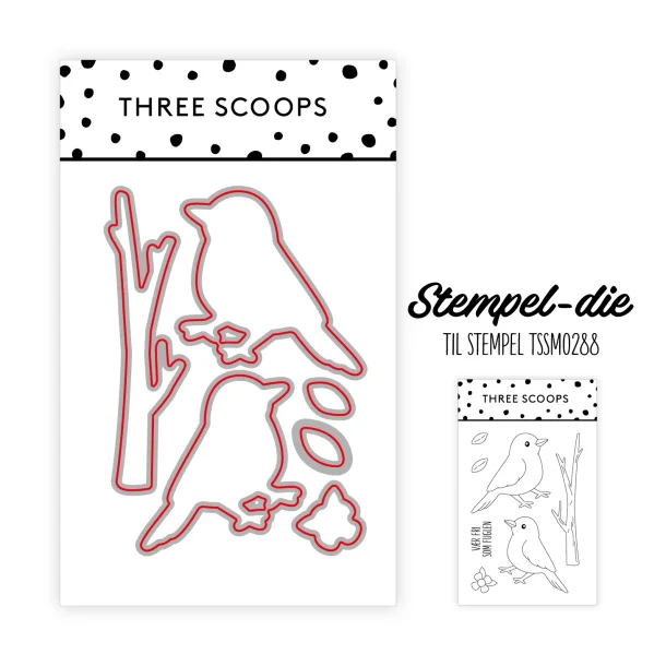 Three Scoops stempel die  Vr fri som fuglen