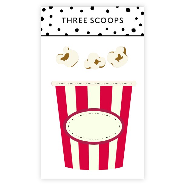 Die Popcornbger med popcorn Three Scoops