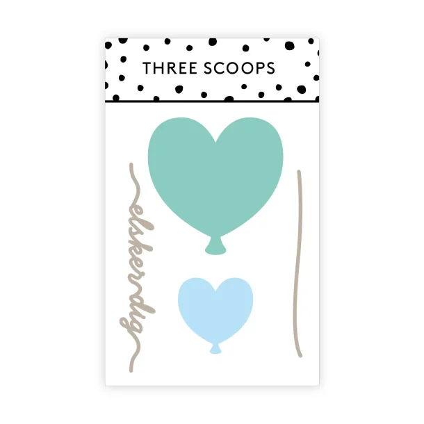 Die Hjerteballon Three Scoops