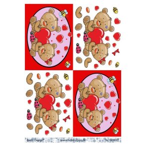 3D ark Barto design Bamser med hjerter M38