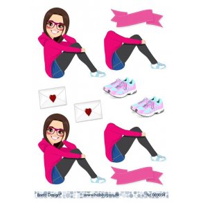 3D ark Barto design Pige med sko M38