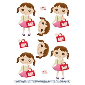 3D ark Barto Pige med taske M14