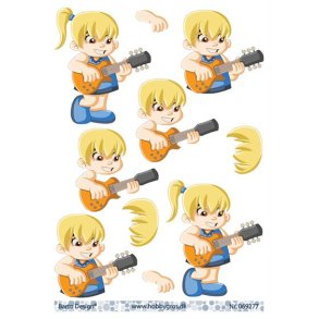 3D ark Barto Pige med guitar M14