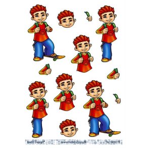 3D ark Barto Dreng p� skateboard M14