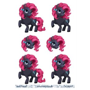 3D ark Barto Hest med r�d manke M39