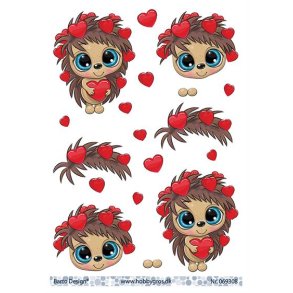 3D ark Barto Pindsvin med hjerter M2