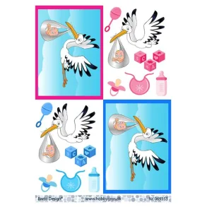 3D ark Barto Stork med baby M30