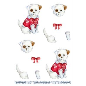 3D ark Barto Hund med julebluse M3