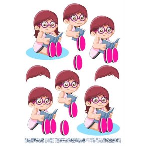 3D ark Barto Pige med bog M21