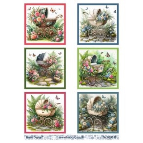 Klippeark Barnevogn med blomster Barto Design