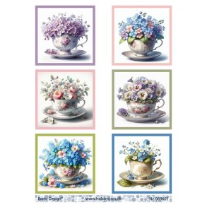 Klippeark Barto Design blomster i kop A4 M47