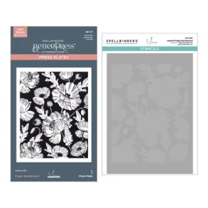 Poppy Background Press Plate & Stencil Bundle (BD-0885) Spellbinders