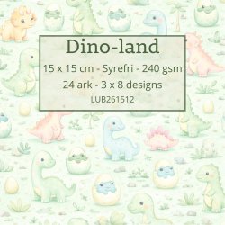 Papirblok Dino-land 15 x 15 cm. - Luna Hobby