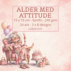 Papirblok Alder med attitude 15 x 15 cm. - Luna Hobby