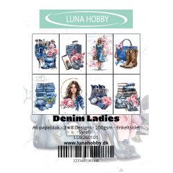 Papirblok A6 Denim Ladies - Luna Hobby