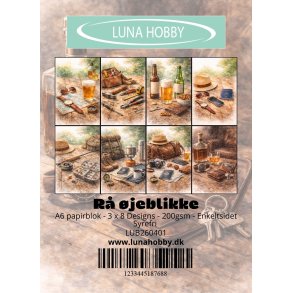 Papirblok A6 R� �jeblikke - Luna Hobby