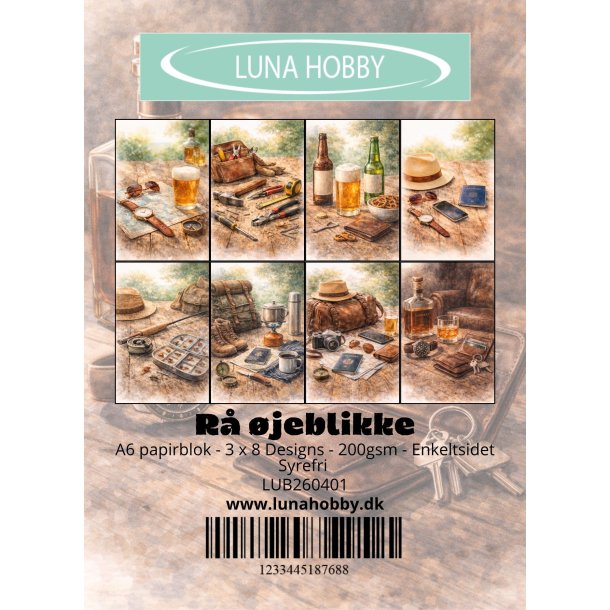 Papirblok A6 R� �jeblikke - Luna Hobby