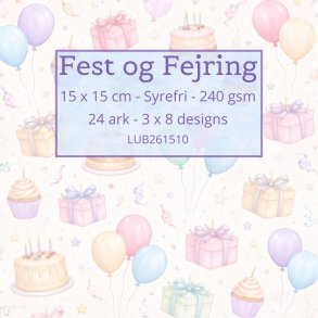 Papirblok Fest & Fejring 15 x 15 cm - Luna Hobby