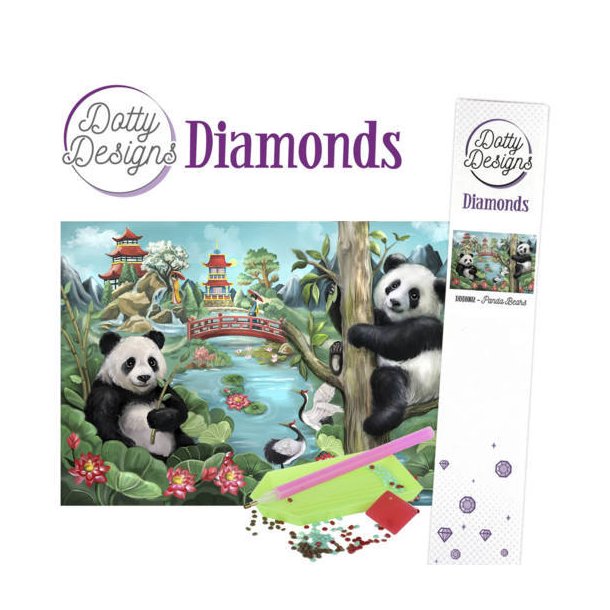 Diamond painting Panda Bears str. 29,7x42cm