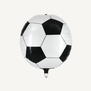 Folieballon, fodbold 37x47cm sort, hvid incl. puster�r