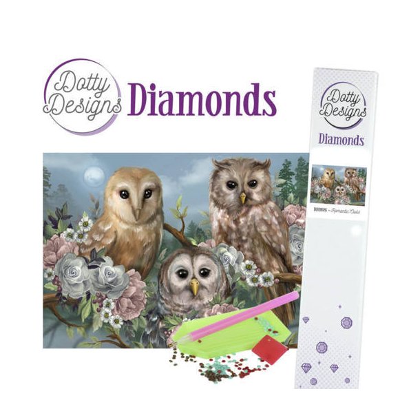 Diamond painting Romantic Owls str. 29,7x42cm