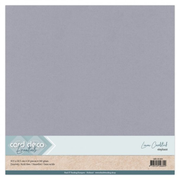 Linen karton nr. 103 Elephant Grey 10stk 12"x12"