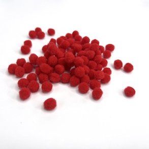 Pom Pom 6mm r�d 100stk.
