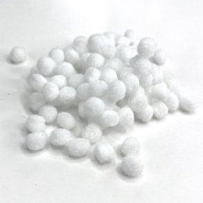 Pom pom 6mm hvid 100stk