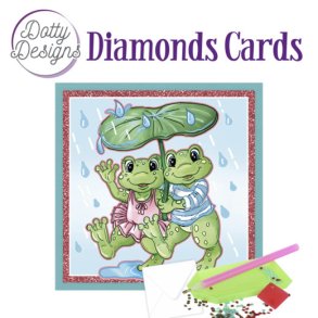 Diamonds cards Frogs with umbrella