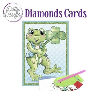 Diamonds cards Frog with clover