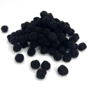 Pom Pom 10mm sort 100stk.