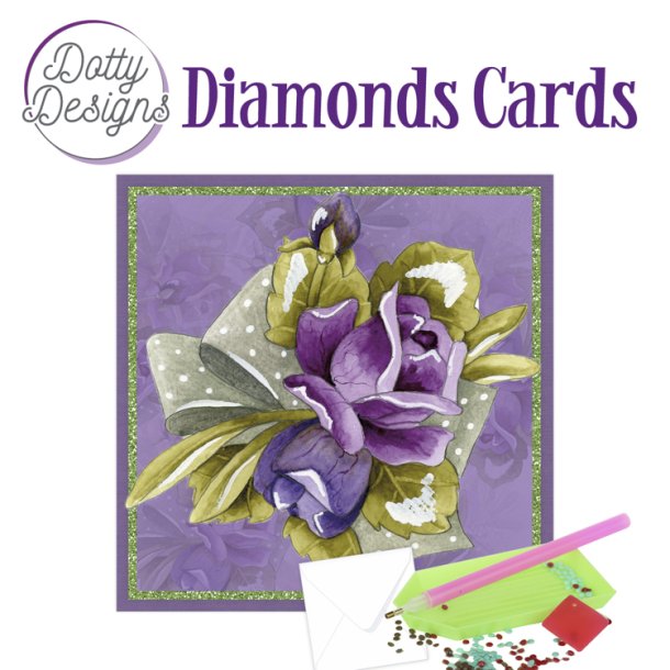 Diamonds cards Purple Roses