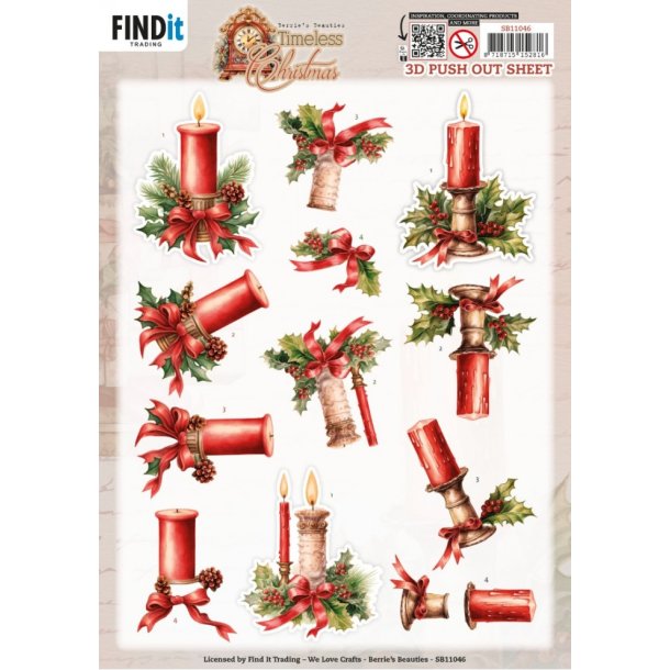 3D udstanset ark Timeless Christmas - Timeless Candle