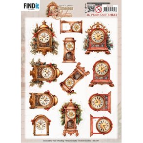 3D udstanset ark Timeless Christmas - Timeless Clock