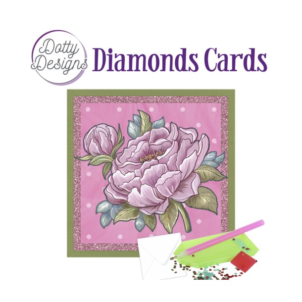 Diamonds cards Large Pink Peony