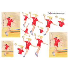 3D ark Hopskydende dameh�ndboldspiller M16