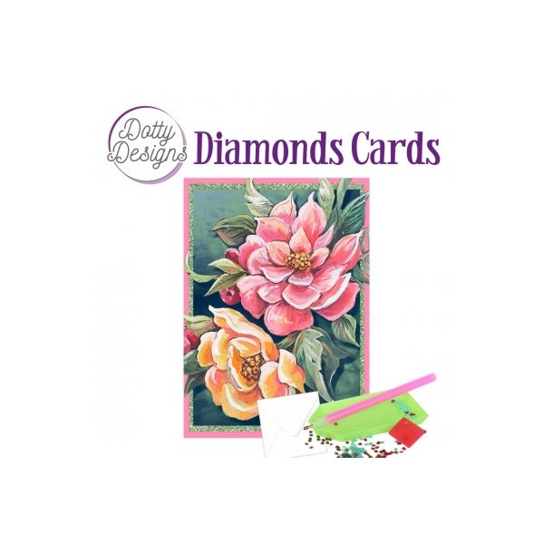 Dotty Designs Diamond Cards - Red And Yellow Flower