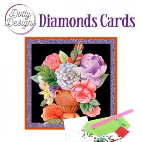 Dotty Designs Diamond Cards - Vase With Flowers